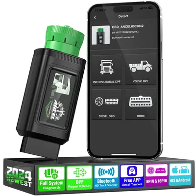 ANCEL HD120 Bluetooth Heavy Duty Truck Scanner All System D.P.F Regen Diesel Truck Scan Diagnostic