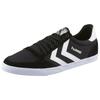 Sneaker HUMMEL "Slimmer Stadil Canvas Low", Gr. 46, schwarz-weiß (schwarz, weiß), Veloursleder, Textil, sportlich, Schuhe Retrosneaker Sneaker low Skaterschuh