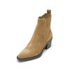 Chelseaboots MARC O'POLO "mit Innenzipper", Damen, Gr. 39, braun (mid braun), Obermaterial: 100% Leder (Rind), unifarben, Schuhe