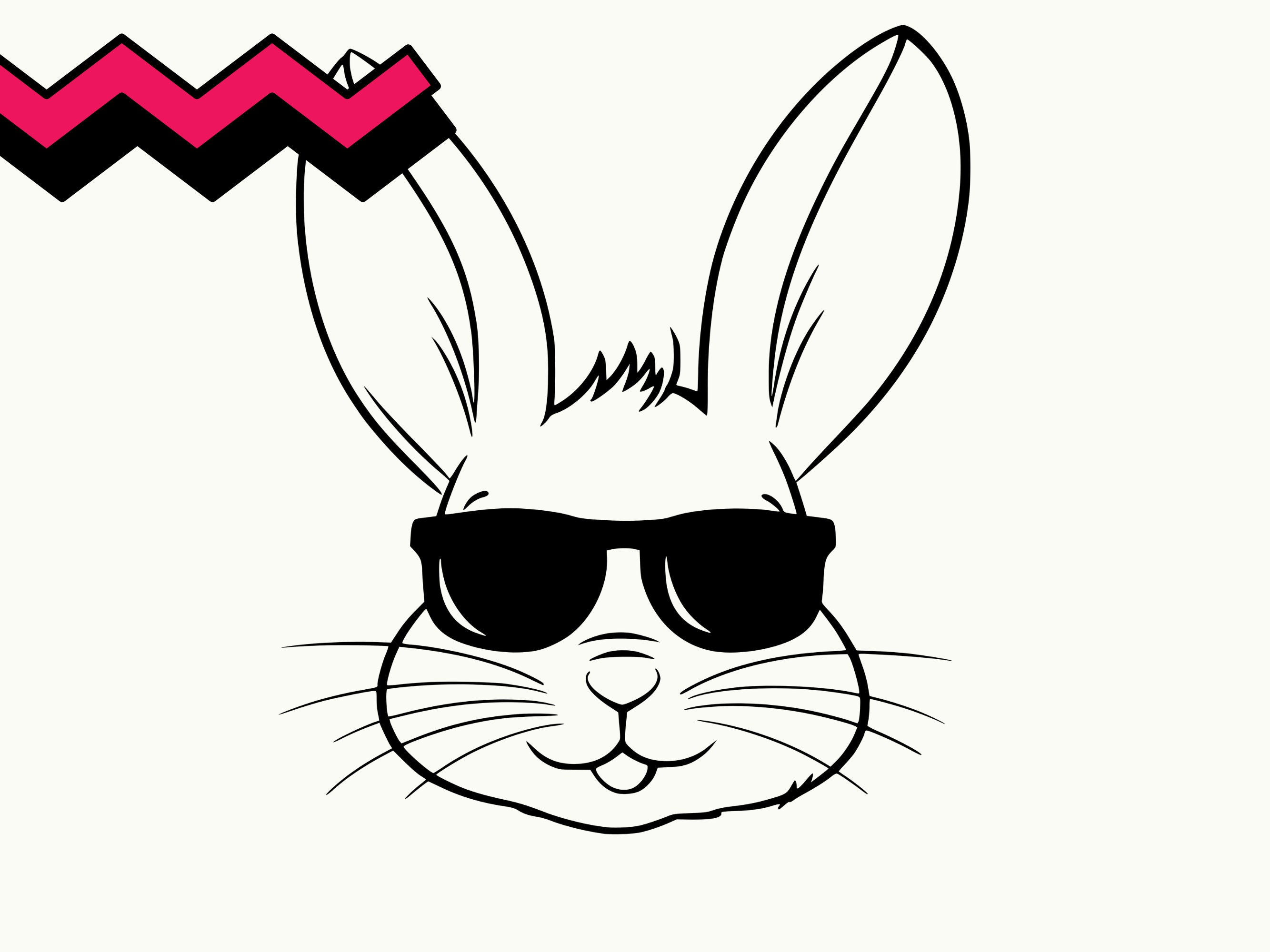 Cooler Osterhase SVG, Osterhase SVG, Frohe Ostern svg, Kaninchen SVG-Schnitt-Datei, Sonnenbrille Hase svg, Tiergesicht svg, Blumenkrone svg