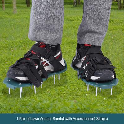 TEMU Keenso Heavy Duty Lawn Aerator Sandals, 1 Pair - Grass Shoes With Adjustable Nylon Strap And Plastic , Garden Tool For Lawn, Garden Tool Image