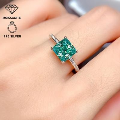TEMU Cut Moissanite Ring, 1.0 Carat S925 Sterling Silver, Elegant Promise Jewelry For Parties, Graduations, And Gifts, Diam Collection Image