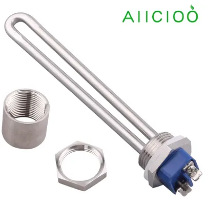 Water Heater 220V Immersion Heating Element with 1 Inch Thread Electric Tubular Heater SUS304 500W/750W/1000W/1500W