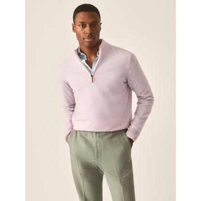 J.McLaughlin Men's Henry Cashmere 1/4 Zip Top French Lavender, Size XL