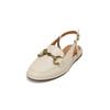 Sandale MARC O'POLO "mit Trensen-Schnalle", Damen, Gr. 40, beige (natural cotton), Obermaterial: 100% Leder (Rind), unifarben, Schuhe