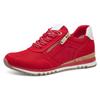 Keilsneaker MARCO TOZZI, Damen, Gr. 39, rot, Textil, Lederimitat, Veloursleder, sportlich, Schuhe, Freizeitschuh, Halbschuh, Schnürschuh in veganer Verarbeitung