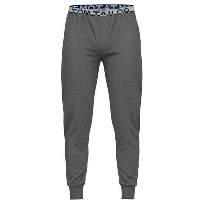Pyjamahose TOM TAILOR "Brügge", Herren, Gr. 56, N-Gr, grau, Single Jersey, Obermaterial: 60% Baumwolle, 40% Polyester, casual, bequem lang, Hosen, mit seitlichen Taschen und Logo-Bund Image