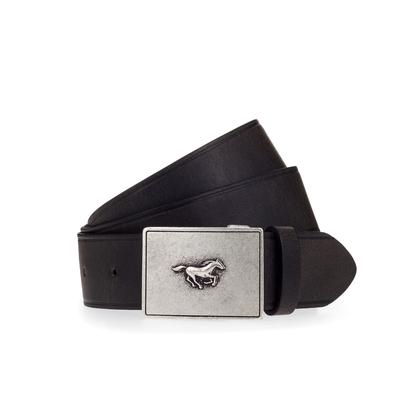 Koppelgürtel MUSTANG, Damen, Gr. 90, braun (dunkelbraun), Rindsleder, unifarben, klassisch,casual, Gürtel, Mit charakteristischer Koppelschließe, im Vintage-Look, 4 cm Image