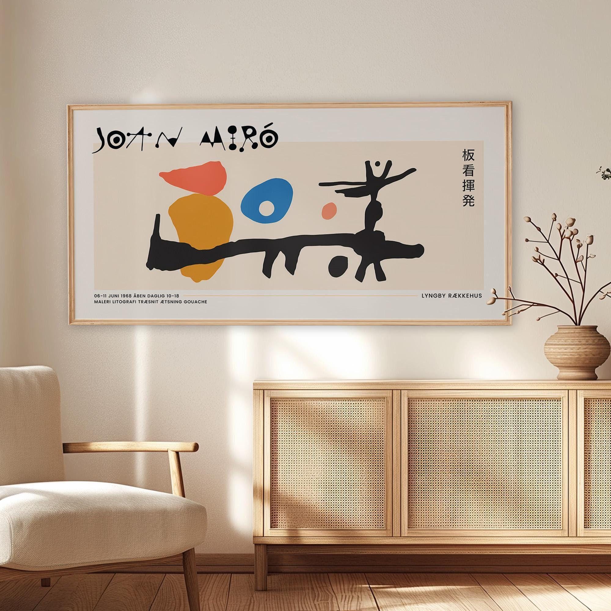 Poster artistico in stile Joan Miró per mostre - Grande tela astratta panoramica per l'arredamento di casa