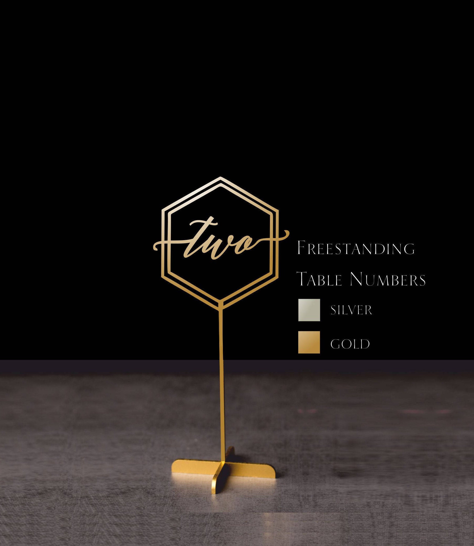 Numeri da tavolo. Numeri da tavolo esagonali. Numeri da tavolo per matrimonio. Numeri da tavolo dorati. Decorazione da tavolo. Numeri con base. Numeri