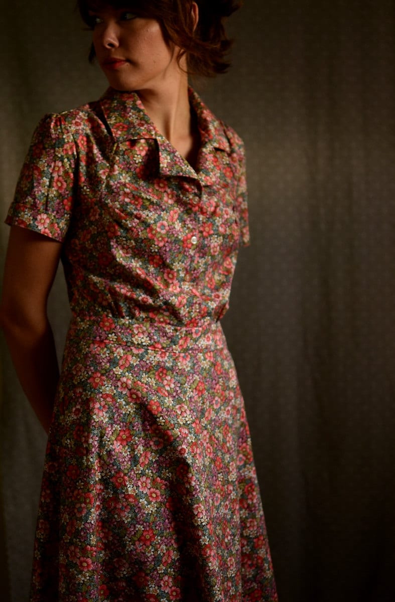 Abito anni '30 / Abito vintage / Abito retrò / Abito anni '40 / Rosa anni '30 / Abito anni '20 / Abiti estivi da donna / Abito estivo / Cotone