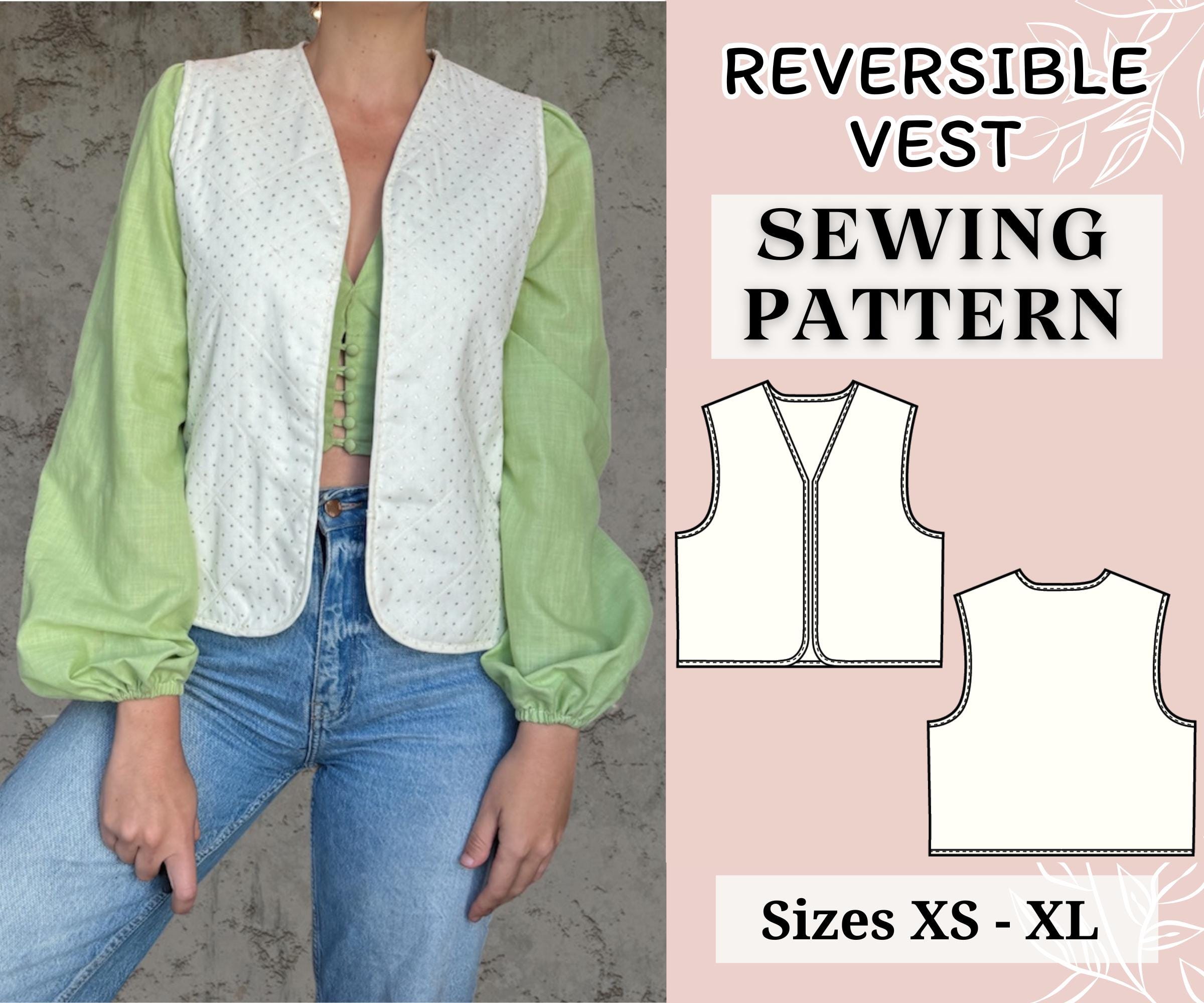 Modello di cucito per gilet / Modello di cucito in PDF / Modello di top con cravatta / Modello di cucito per top / Modello di cucito per donna / Gilet