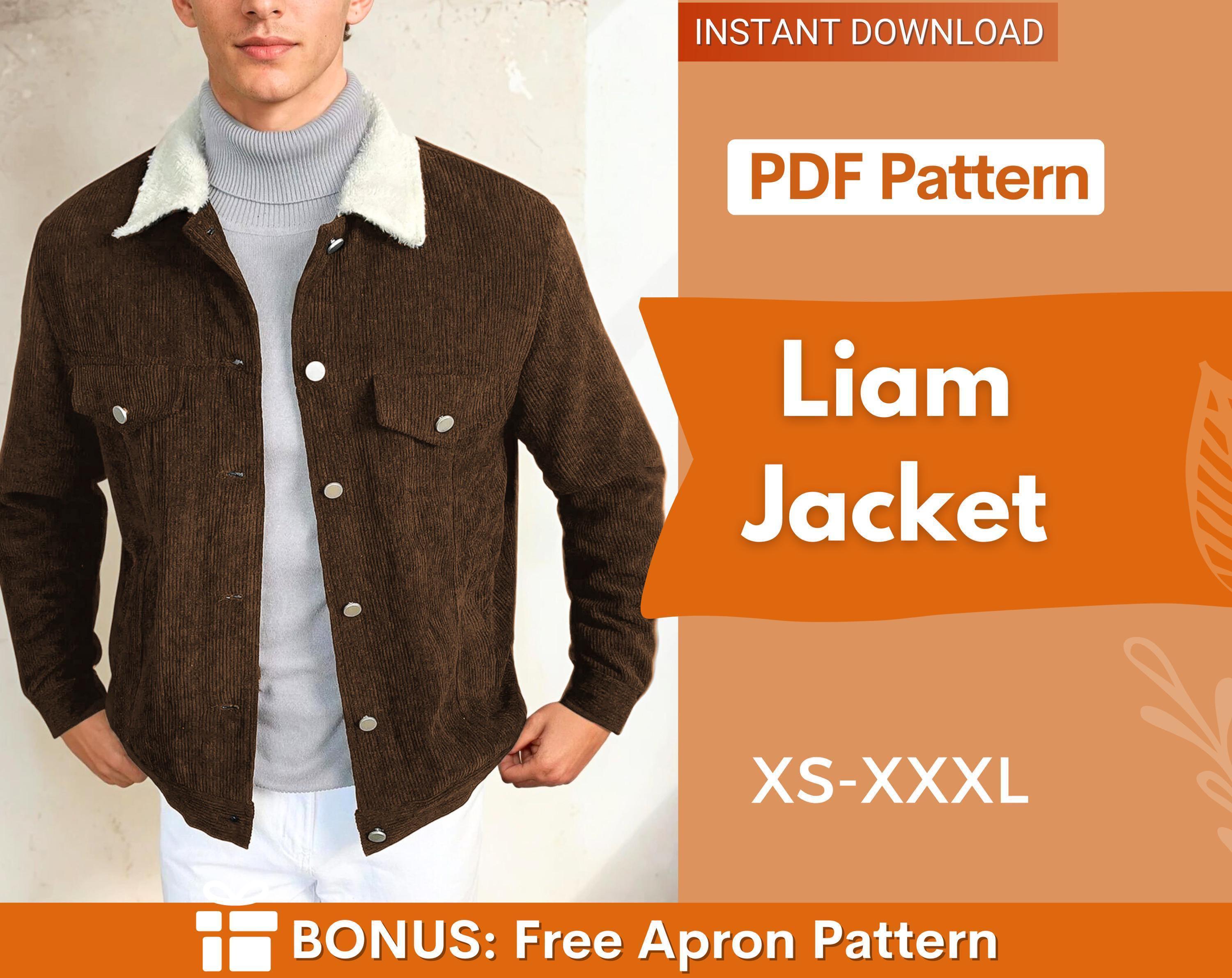 Cartamodello per giacca da uomo, Cartamodello per cucire giacca da uomo, Cartamodello da uomo, Cartamodello uomo, Cartamodello per giacca e cappotto d