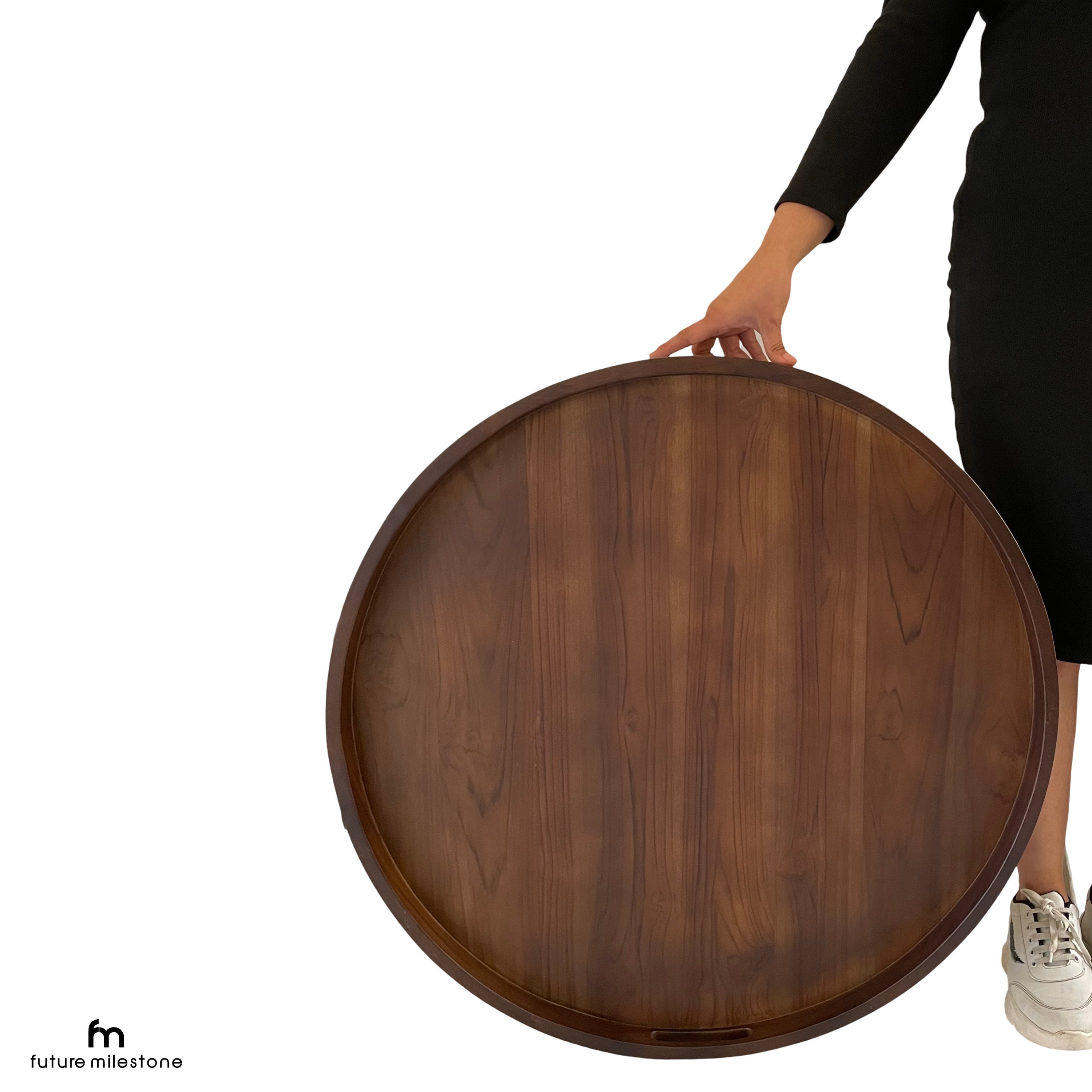 Vassoio grande per pouf, vassoio rustico, vassoio in legno, vassoio per la colazione, vassoio da cucina, vassoio da portata, vassoio in legno, decoraz