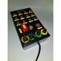 Pulsante USB per PC Box 28 funzioni retroilluminato Rosso con etichette al neon foglio per sim racing