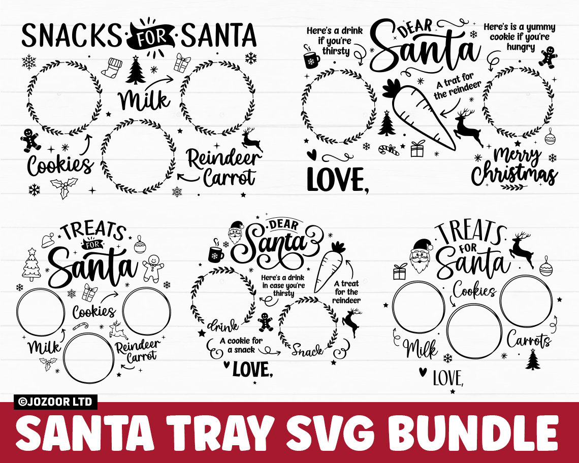 "Pacchetto SVG \"Caro Babbo Natale\", SVG di Natale, SVG \"Vassoio di Babbo Natale\", SVG \"Piatto di Babbo Natale\", SVG \"Biscotti al latte di Babbo Natale\""