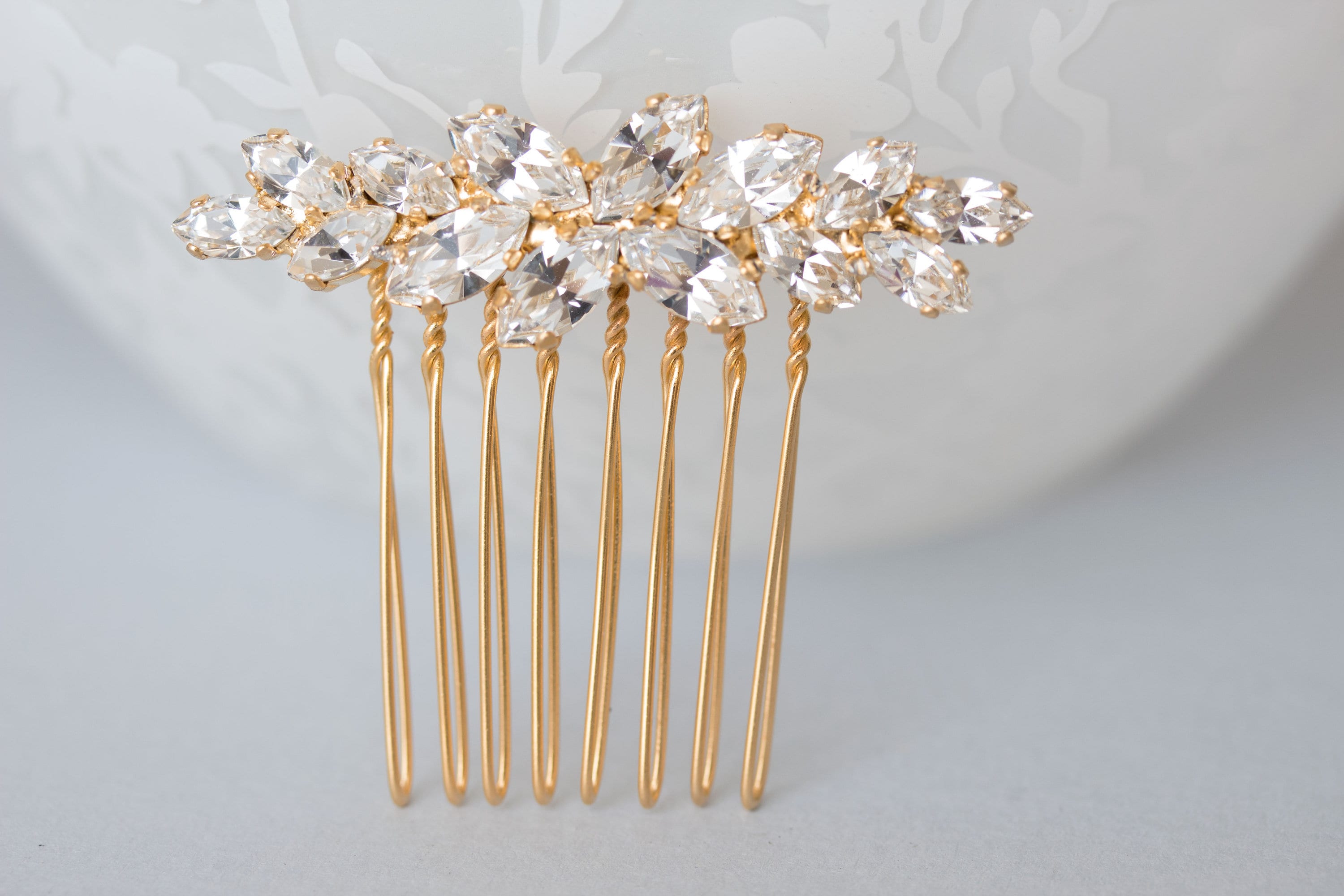 Pettine per capelli da sposa, pettine per capelli Swarovski, pettine per capelli con strass, accessori per capelli da sposa, pettine per capelli dorat