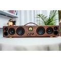 Altoparlante da tavolo in legno di noce fatto a mano, ricaricabile, ecologico, Bluetooth 5.1, audio Hi-Fi, regali musicali per audiofili, regali di co