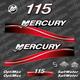 Set di adesivi per decalcomanie fuoribordo Mercury 115 Saltwater Optimax 2005-2007