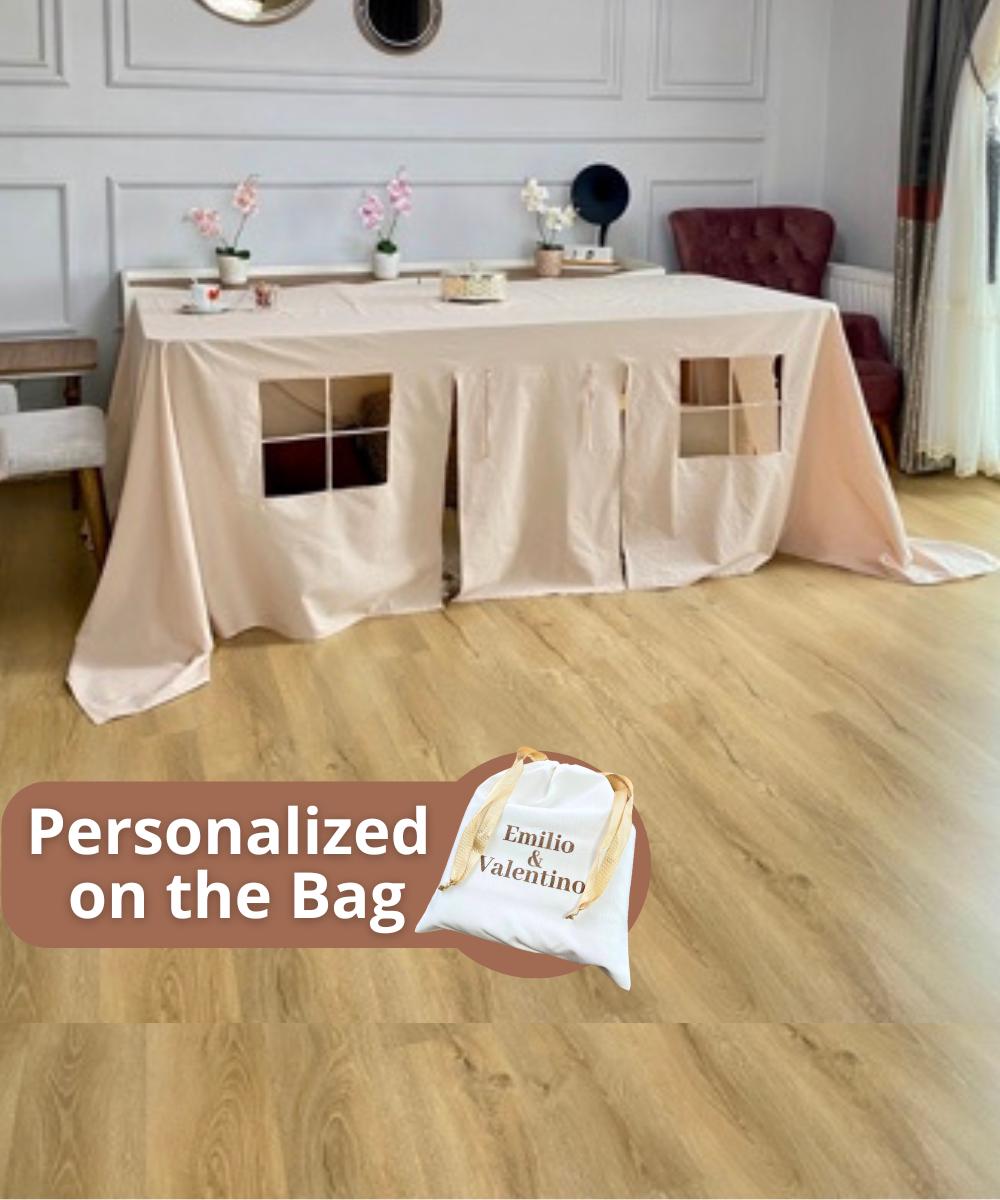 Casetta da gioco con tovaglia, casetta da gioco per interni, casetta da gioco, tenda da tavolo, tenda da gioco, casetta da gioco per bambini, parco gi