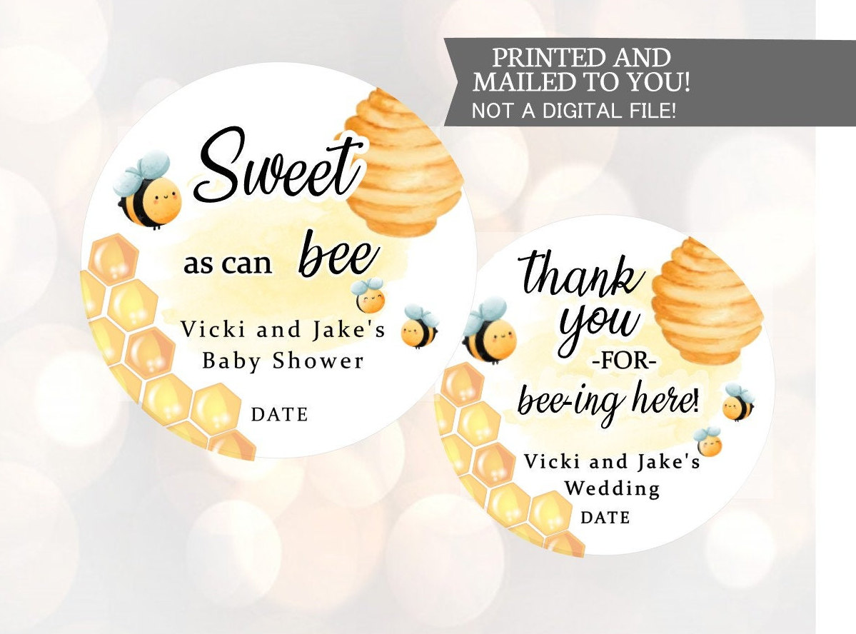 Etichette barattolo di miele, dolce come l'ape, adesivo miele, etichette favore miele d'api, barattolo di vetro, etichetta favore miele ape, sposa, ba