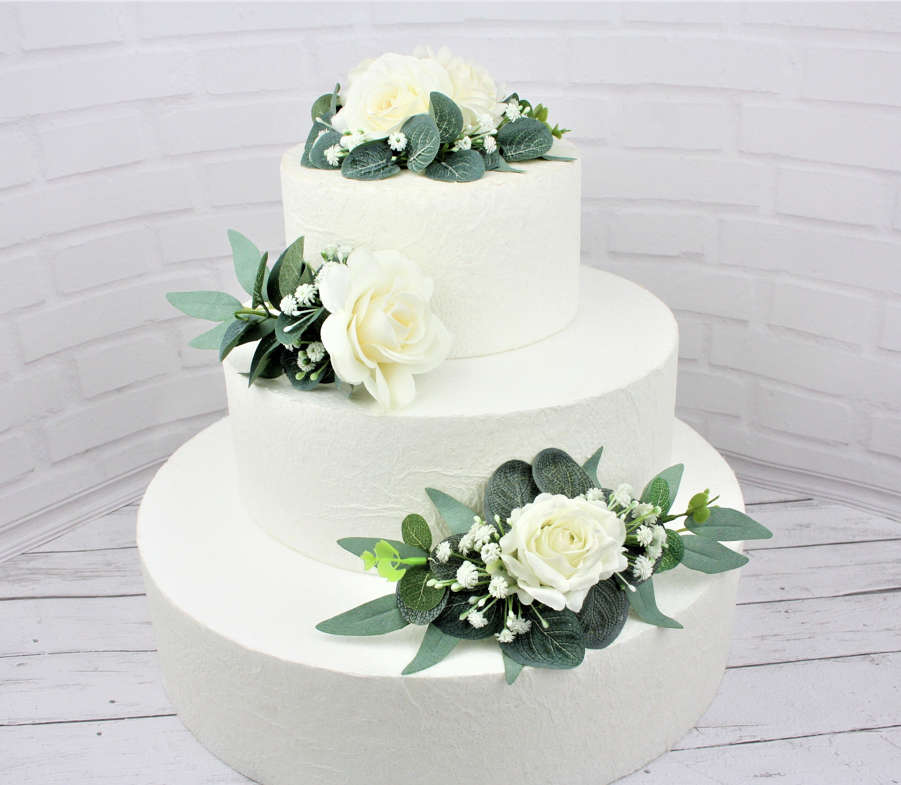 Topper per torta alla rosa bianca Torta nuziale Floreale Topper torta nuziale fiori Torta topper compleanno Blush cake topper fiori Fidanzato cake top