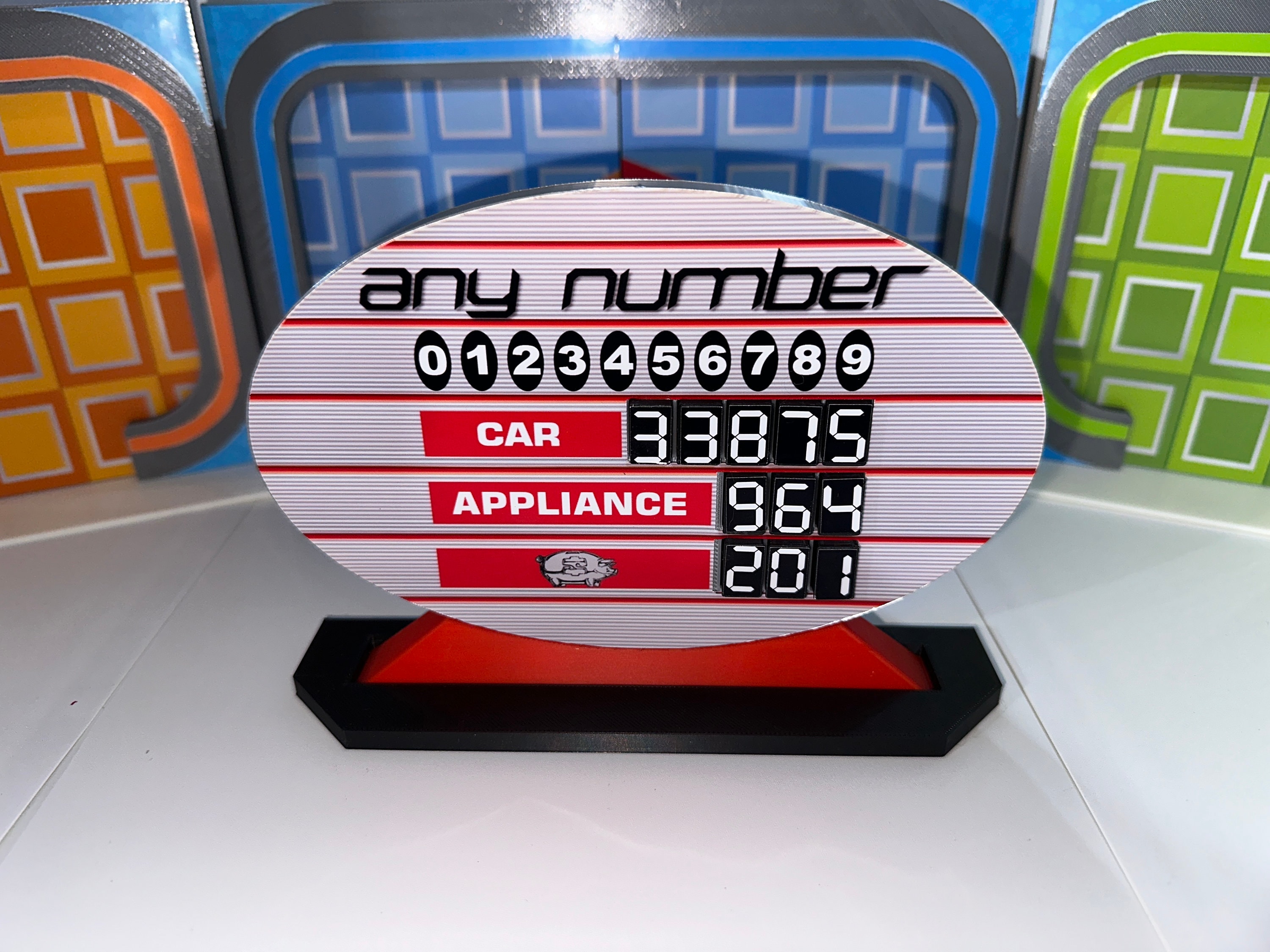 "Il gioco dei prezzi \"Il prezzo è giusto\" \"qualsiasi numero\" - 7,5 pollici di altezza x 7 pollici di larghezza x 1,5 di larghezza - www.facebook.com/Aa"