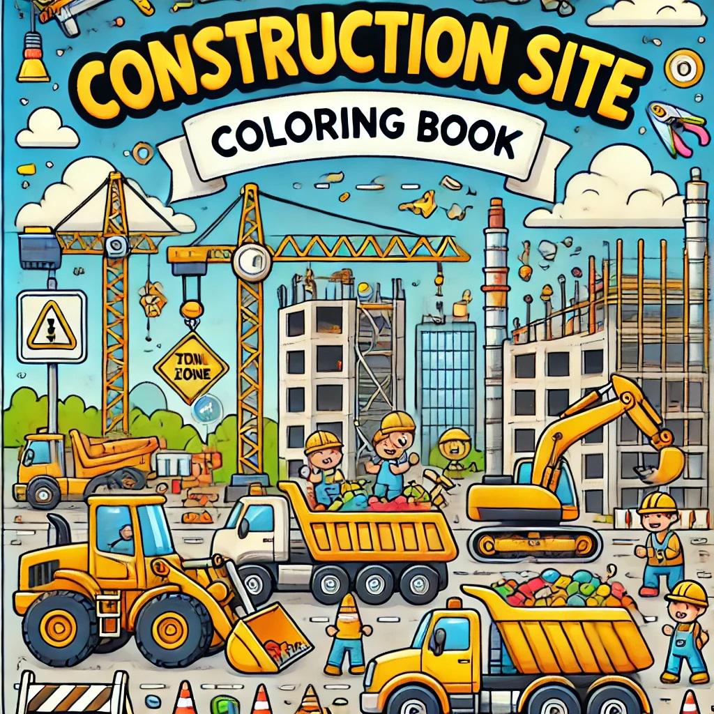 "Libro da colorare per bambini \"Cantiere edile\" / Libro da colorare \"Cantiere edile\" / Libro da colorare per bambini / Libro da colorare con veicoli da"