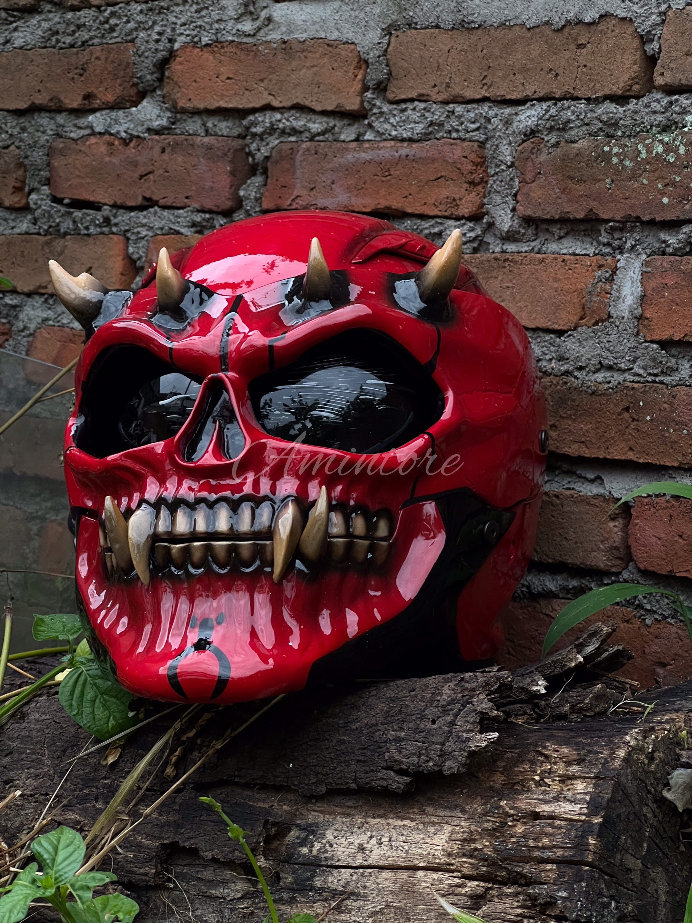 Casco da moto Darth Maul Skull personalizzato, omologato DOT ed ECE