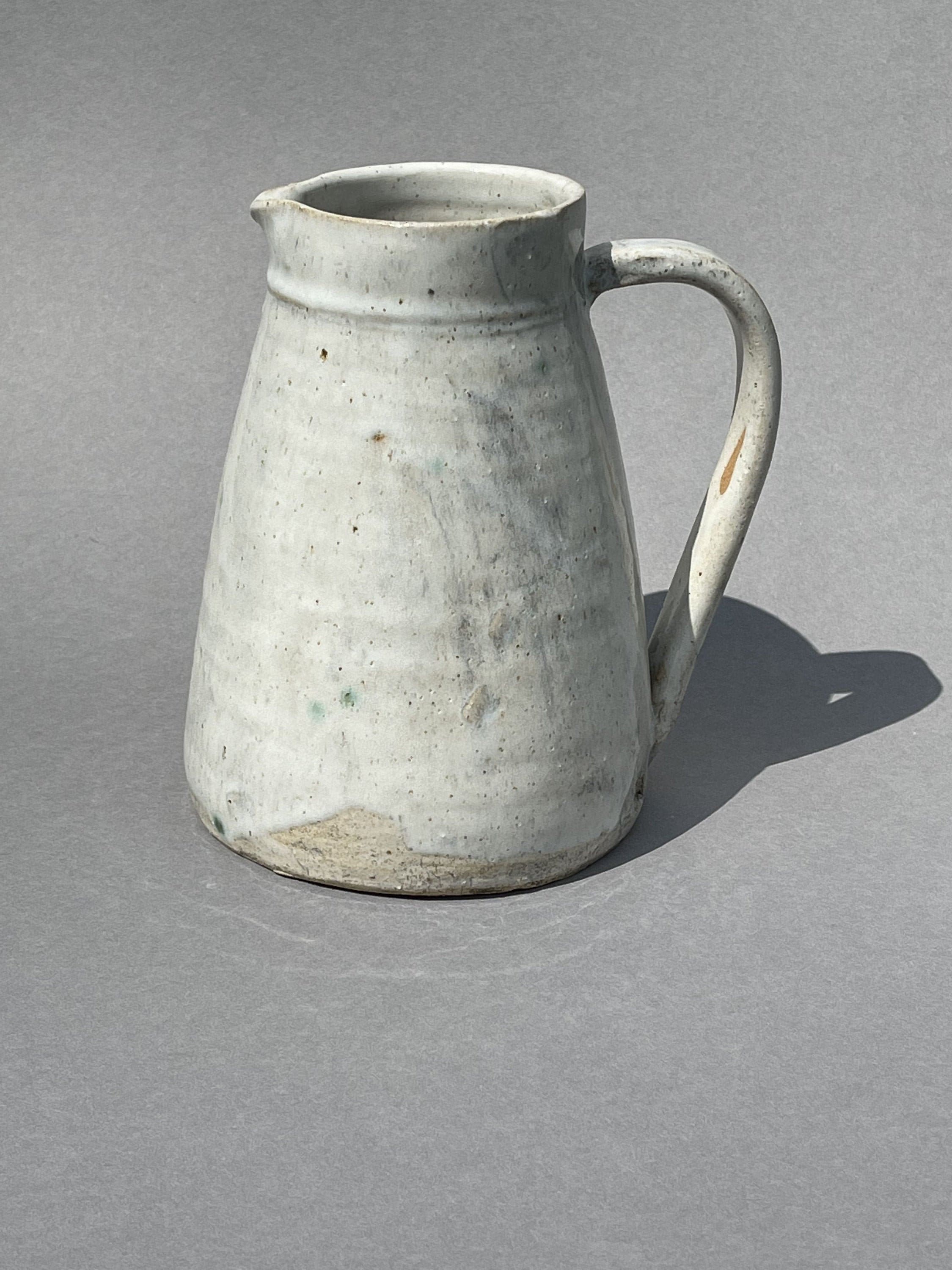Brocca in ceramica bianca, brocca in ceramica fatta a mano, brocca per il latte in ceramica, brocca in ceramica grande, brocca per l'acqua, brocca per