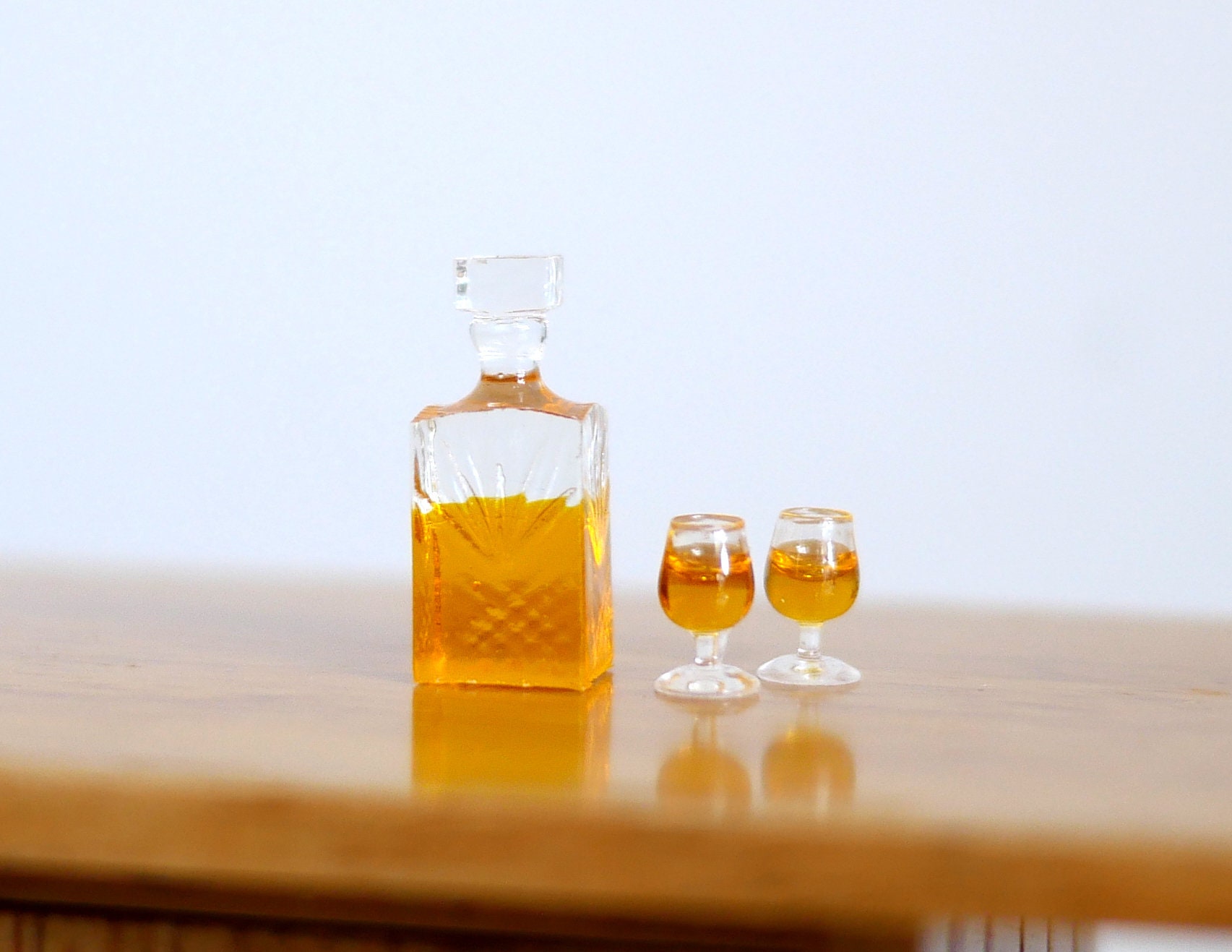 Set di decanter per whisky in miniatura, bottiglie di vino, casa delle bambole, liquori, bevande alcoliche, 1 set di 3 bottiglie di liquori in miniatu