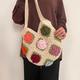 Borsa a forma di rosa all'uncinetto, borsa a tracolla all'uncinetto bianco sporco con rose, borsa in stile vintage, borsa floreale all'uncinetto, bors