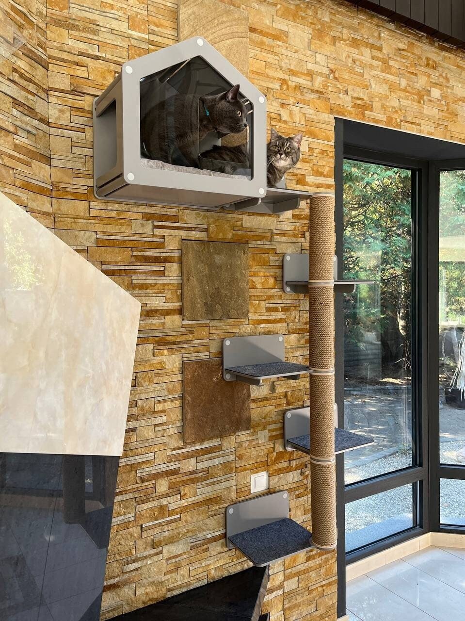 Casa per gatto Casa per gatti moderna Mobili per gatti Parete per gatti Scaffale per gatti Letto per gatti grande Set da gioco per gatti Regalo per am