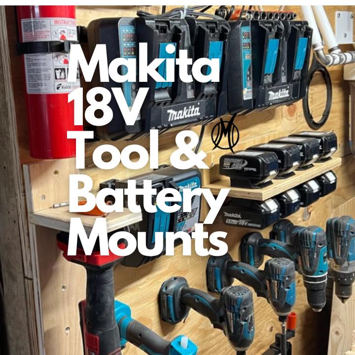 Utensile a batteria Makita da 18 V e supporto per batteria: espositore per utensili