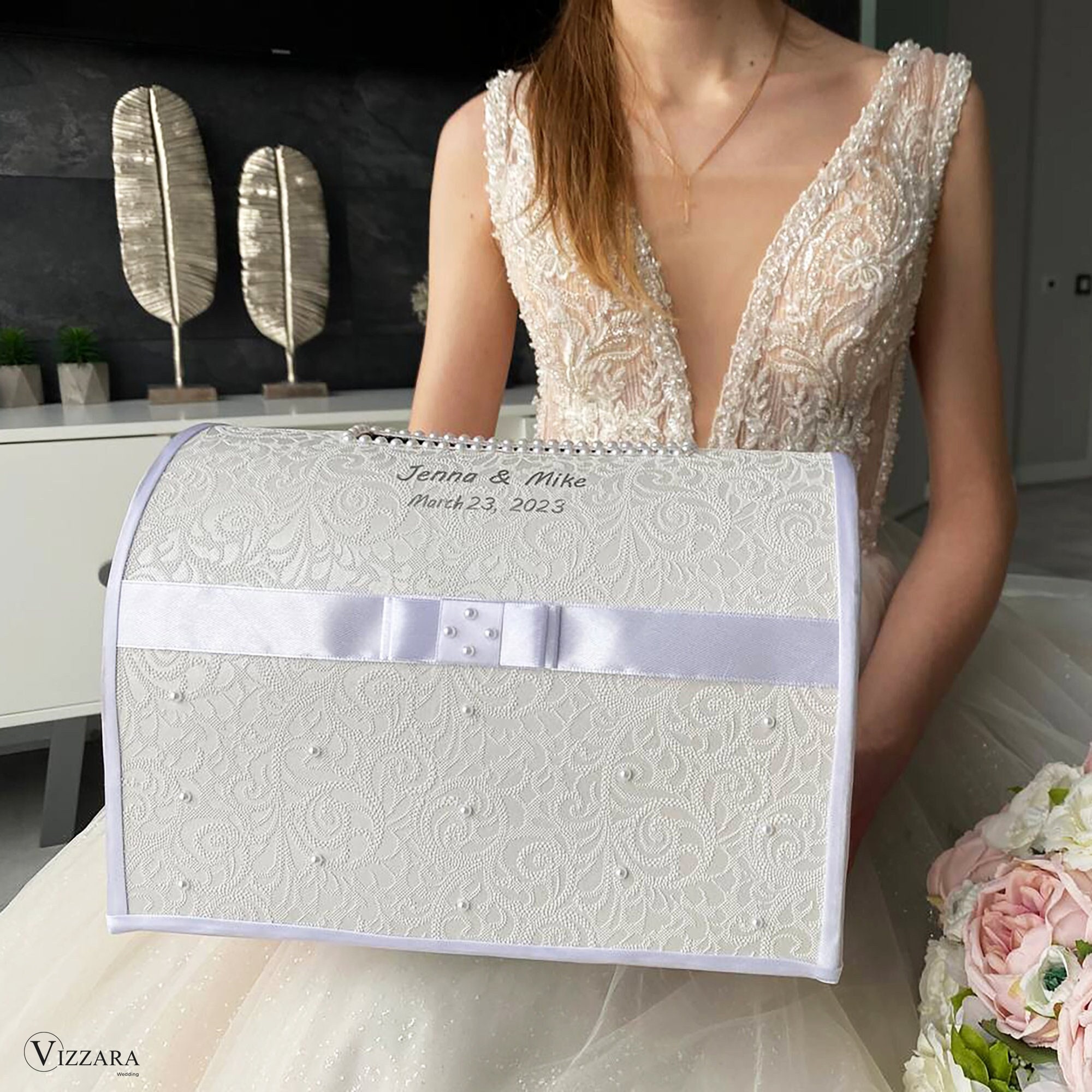 Scatola porta biglietti da matrimonio bianca, personalizzata, scatola porta biglietti da matrimonio bianca, scatola porta biglietti da matrimonio bian