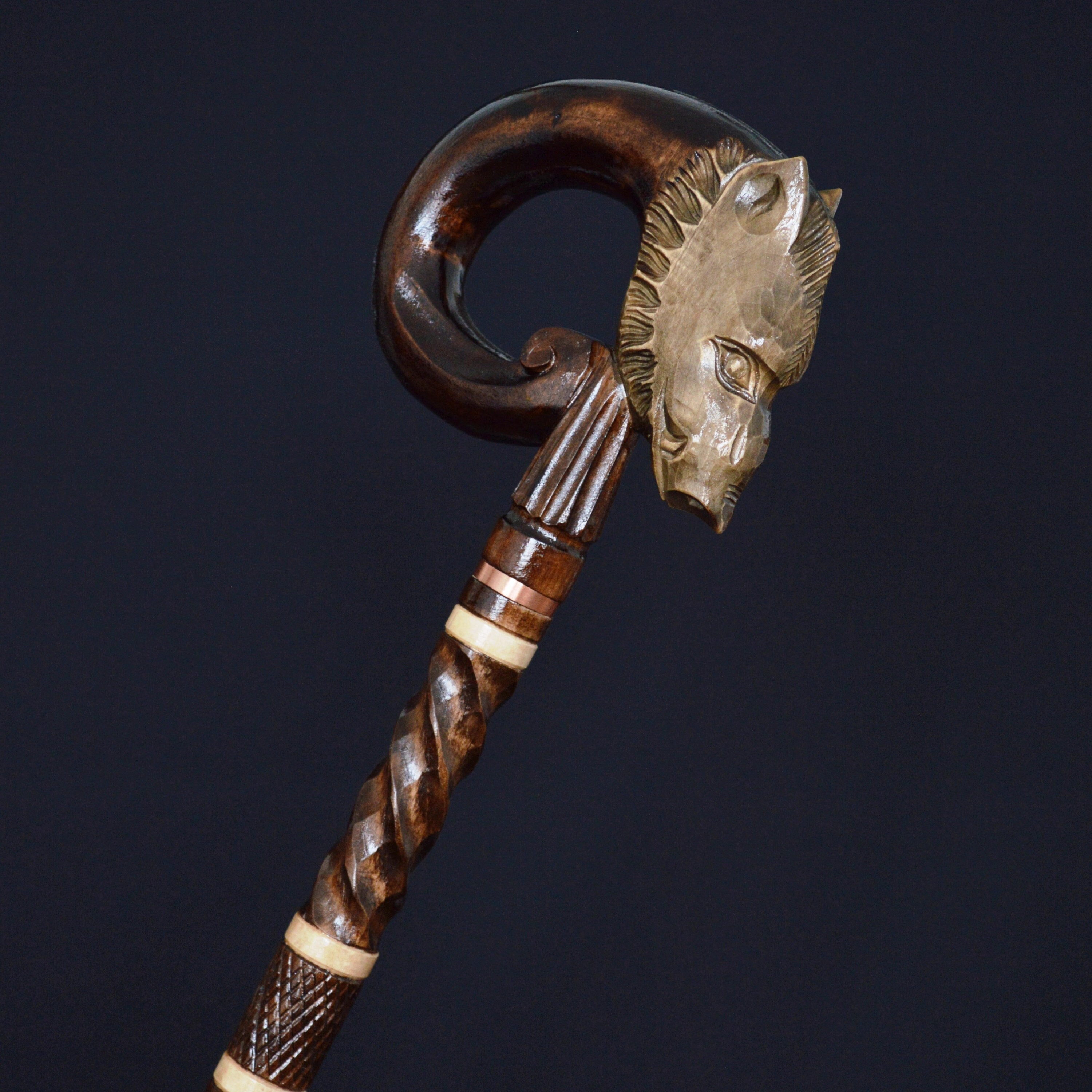 Bastone Bastone bastone bastone bastone bastone bastone legno legno intaglio intaglio intagliato a mano accessori per bastoni fatti a mano ( Cinghiale