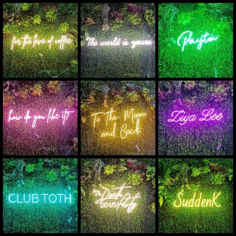 Insegna al neon personalizzata / Insegna al neon / Insegna al neon per matrimoni / Insegna al neon a LED / Insegna al neon con nome / Insegne al neon