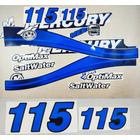 Set di decalcomanie per fuoribordo MERCURY 115 Salt Water opti max. Kit vinile adesivo MERCURY 115 Due tempi 115 CV 1994-2006. fatto a mano. colore bl