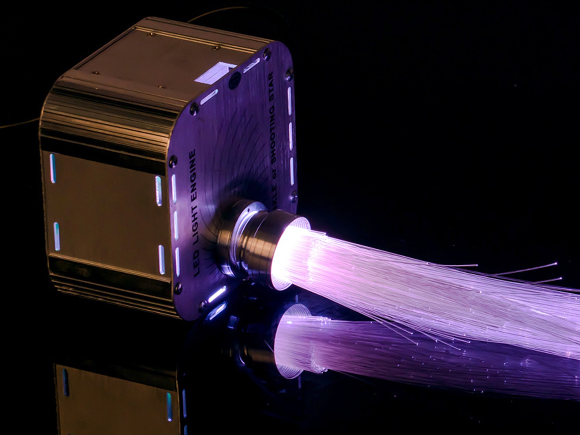 Motore di luce a LED, effetto tremolante, motore di rete in fibra ottica a LED, arte in fibra ottica, 7 colori intercambiabili, 27 W, adatto per inter