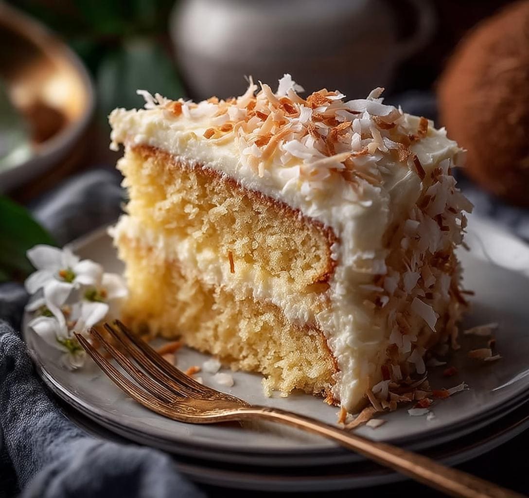 RICETTA FACILE per la ricetta della torta al cocco fatta in casa / Dessert umido e soffice