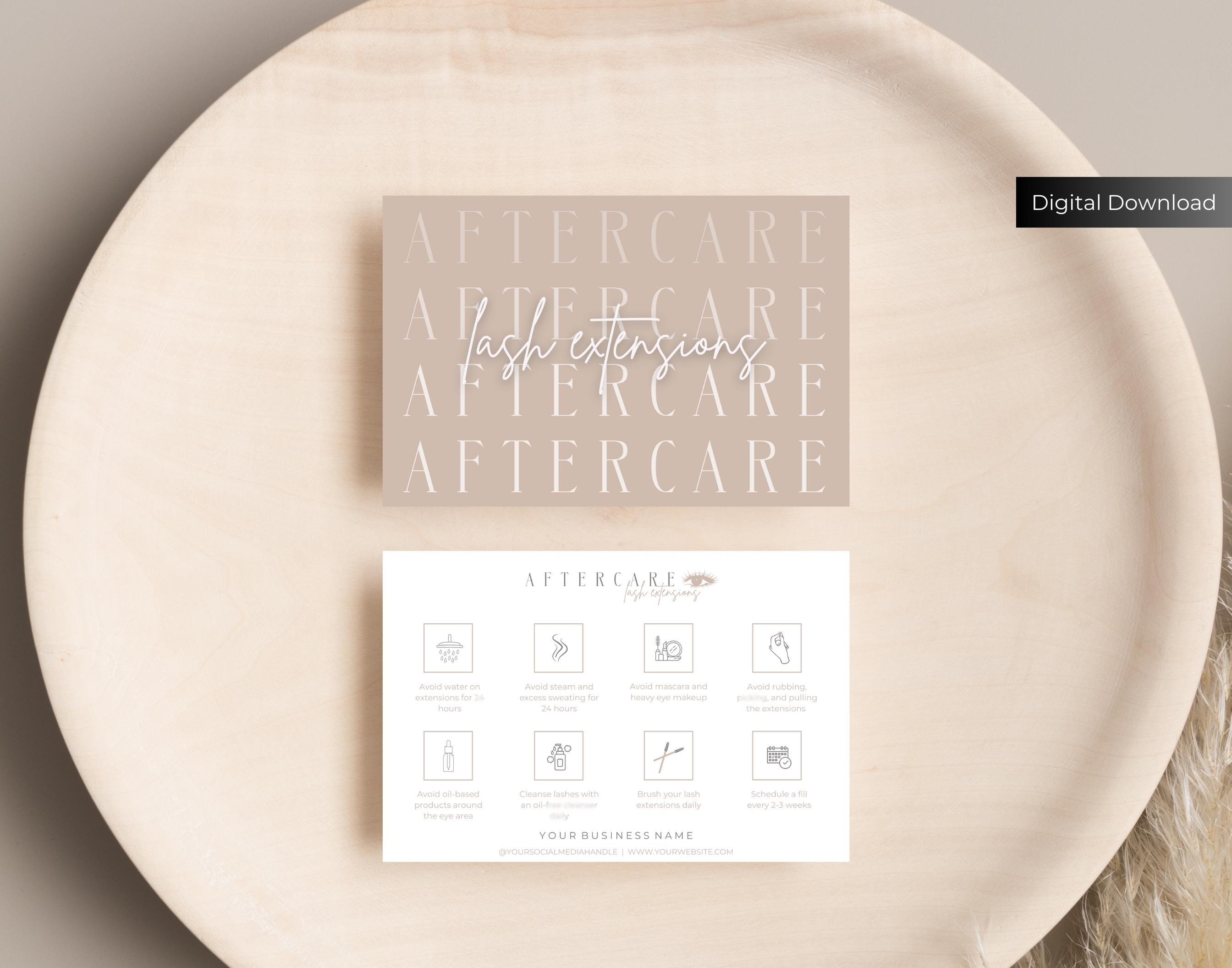 Aftercare / Schede di cura delle ciglia / Schede di cura delle extension delle ciglia / Schede di cura delle extension delle ciglia / Schede di cura d