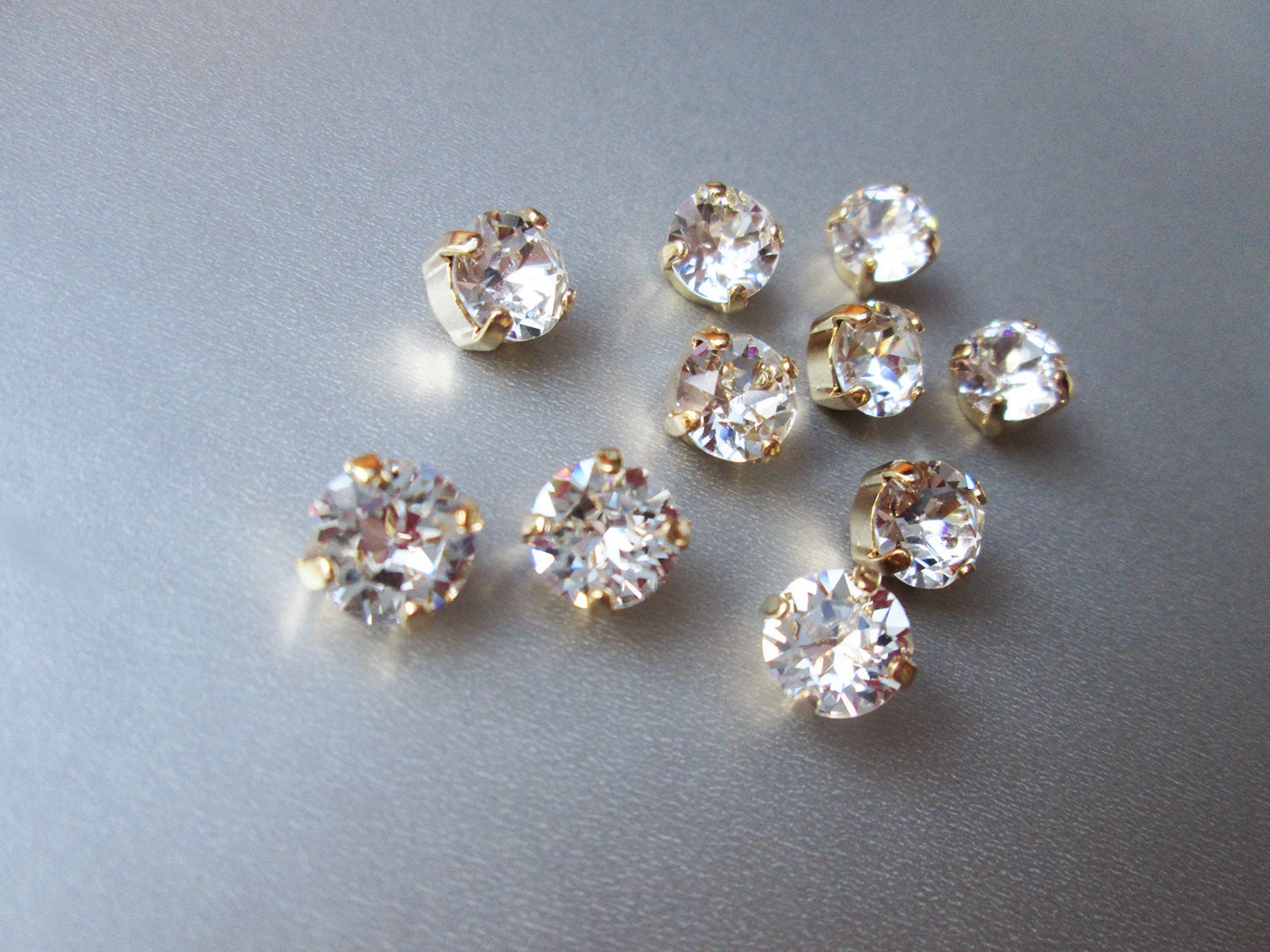 Bottoni di cristallo, bottoni da sposa in strass, piccoli bottoni da sposa, bottoni per abiti da sposa, oro, argento, oro rosa, 10 pezzi.