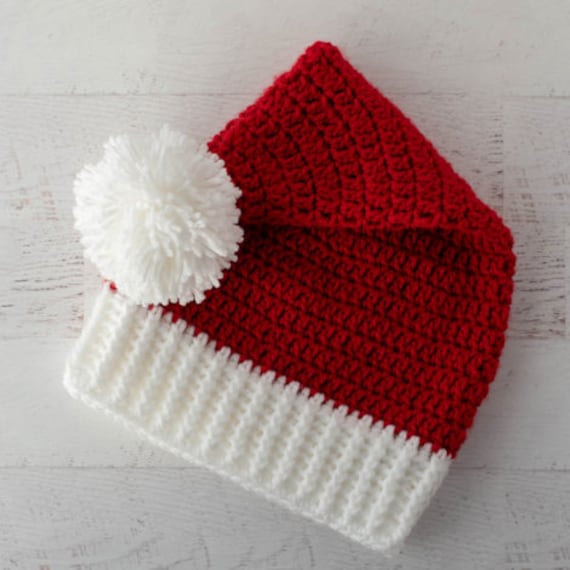Modello per cappello di Babbo Natale all'uncinetto, berretto di Babbo Natale, modello per cappello all'uncinetto, modello per Babbo Natale all'uncinet
