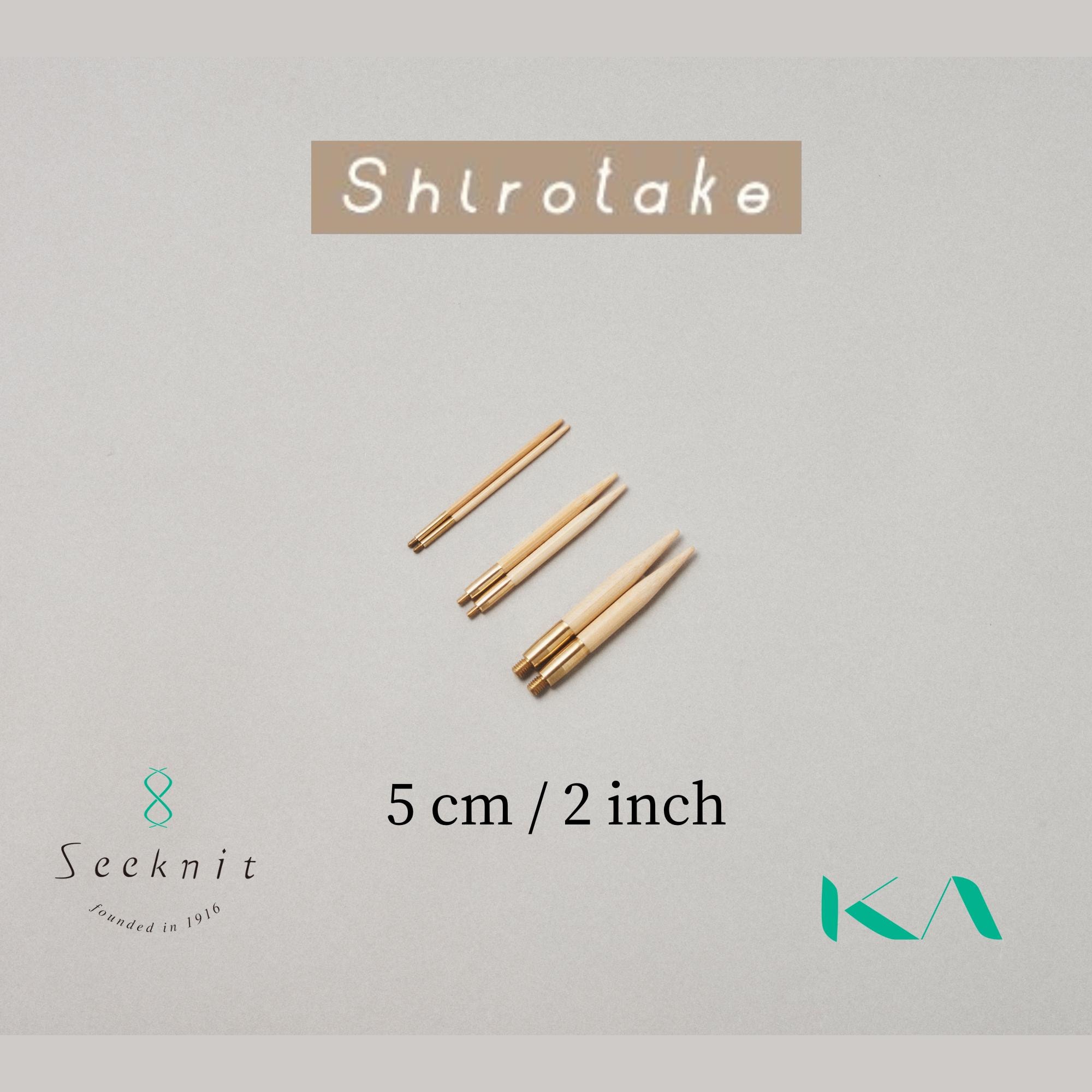 Seeknit Shirotake, ferri da maglia intercambiabili in bambù da 2 pollici / 5 cm, con attacco in ottone (misura US 0 - 10 / 2,00 mm - 6,00 mm)