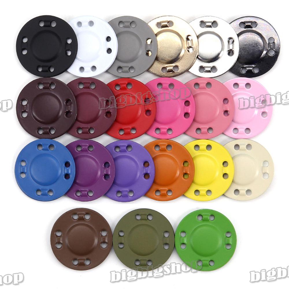 10 bottoni automatici magnetici da cucire in metallo per borse, borsette, portafogli, borsette, 28 colori, 12,5 mm, 13 mm, 20 mm, 21 mm, 25 mm