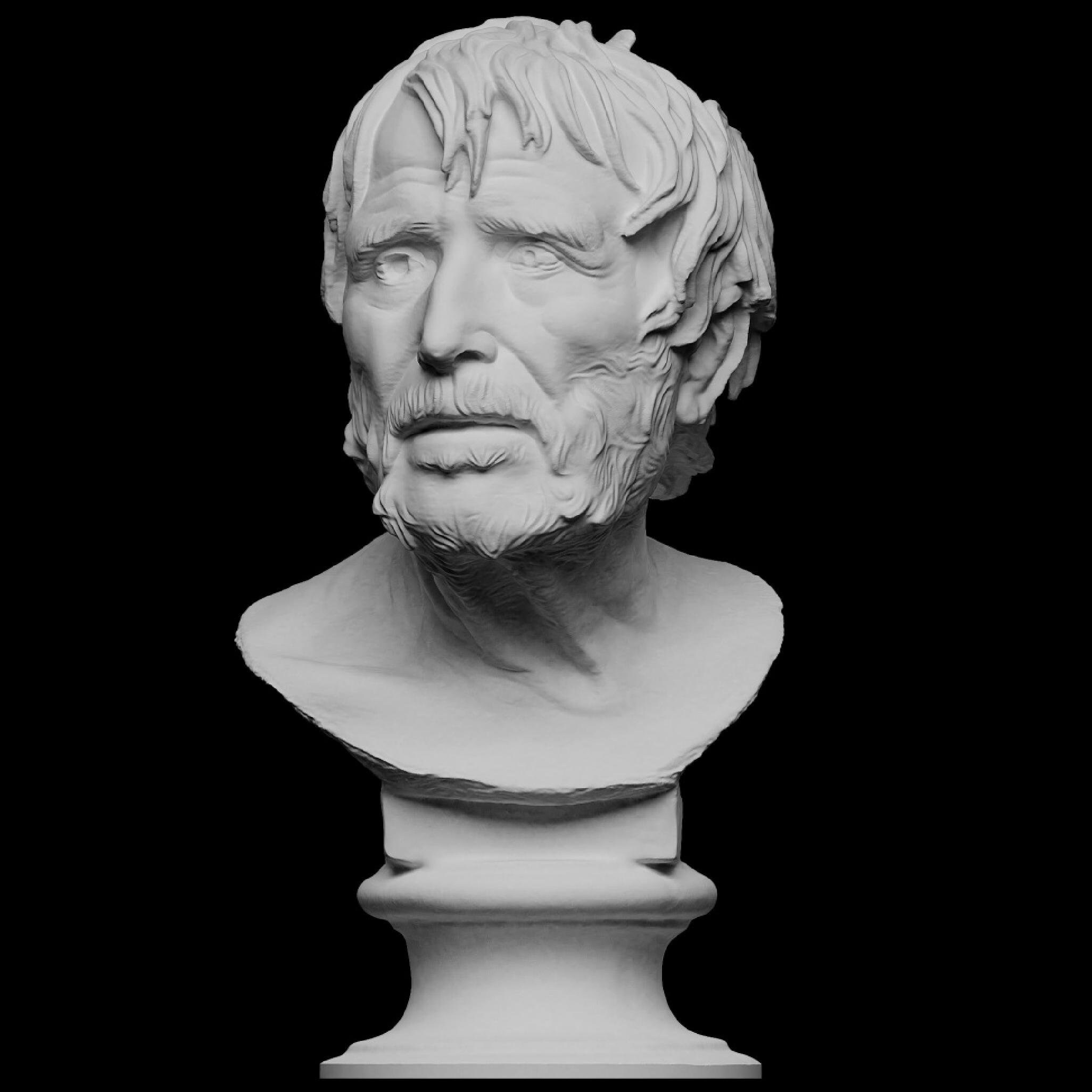 Busto di Seneca, 38 cm, Pseudo-Seneca, Ritratto di Esiodo, Seneca, Busto di Esiodo, Busto antico, Busto di condottiero | Stampato in 3D / Diversi colo