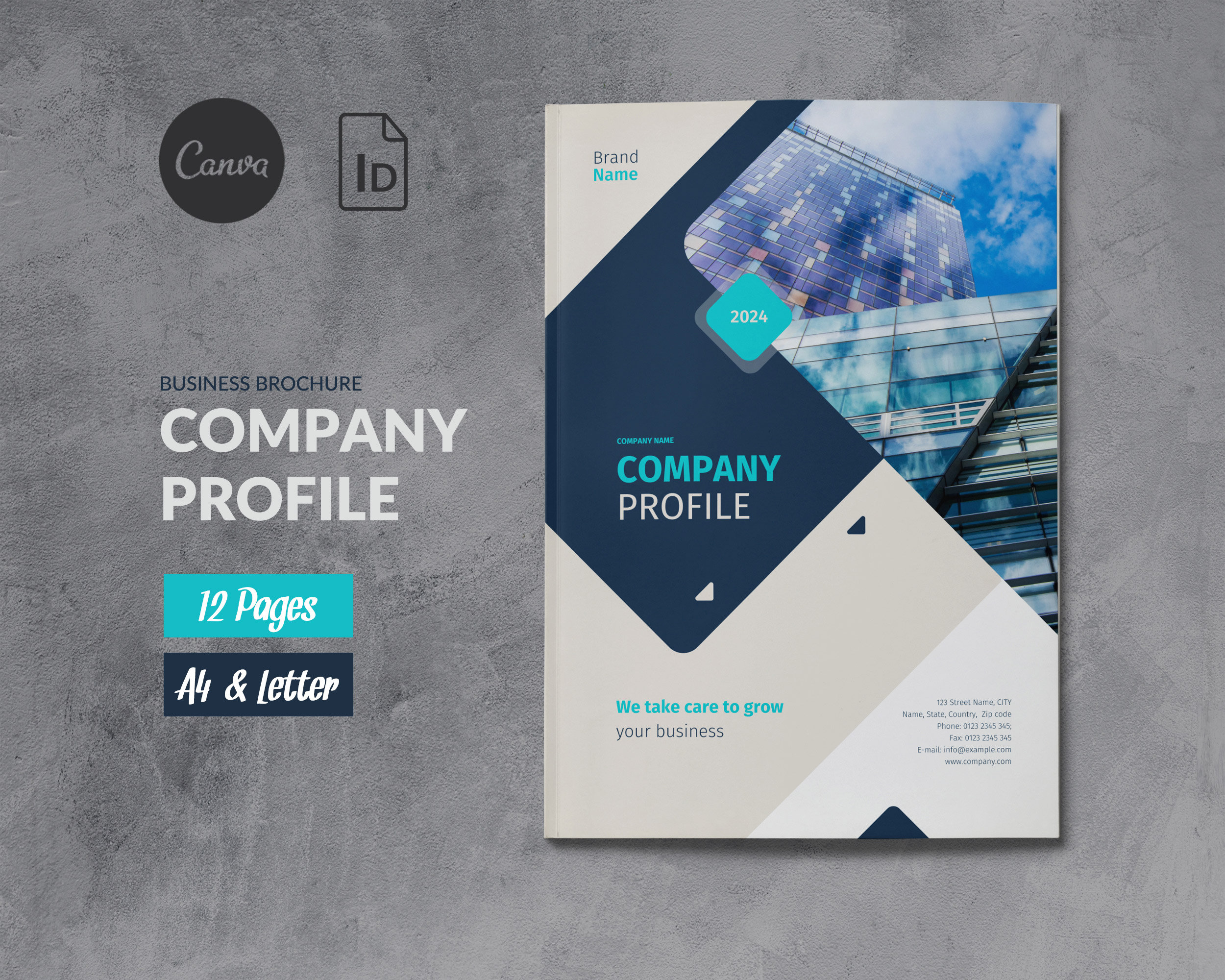 Modello di brochure per profilo aziendale, brochure aziendale Canva, brochure aziendale, profilo aziendale Canva, presentazione aziendale all'avvio