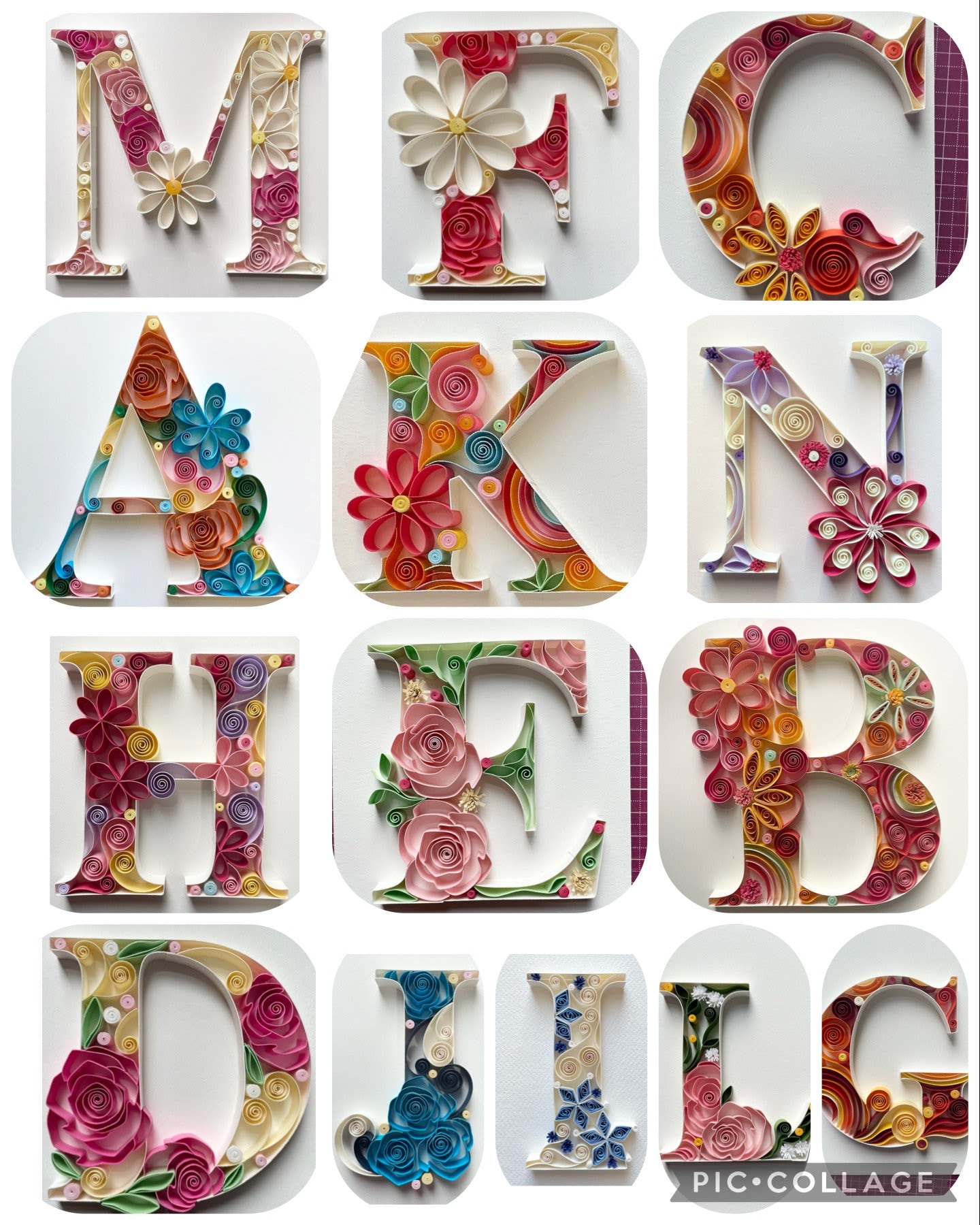 Modello per quilling, lettera per quilling, alfabeto per quilling, modelli per quilling, modelli per quilling, download immediato, iniziale
