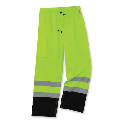 Ergodyne 25427 GloWear 8915BK Class E Hi-Vis Rain Pants Black Bottom, 3X-Large, Lime, Ships in 1-3 Business Days