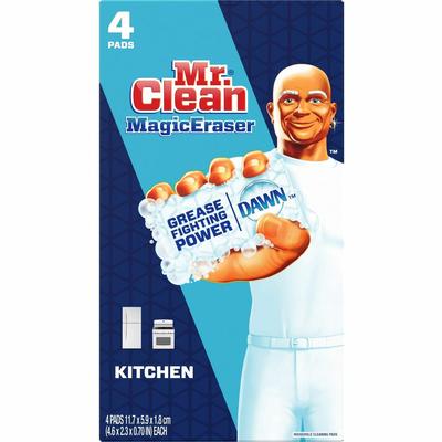 Mr. Clean Magic Eraser Cleaning Pads, 8 Pack/Carton, Rectangle, 5.40" x 9.80" Depth, Ceramic Tile, Granite Floor, Dirt Remover, Grime Resistant, Foam,